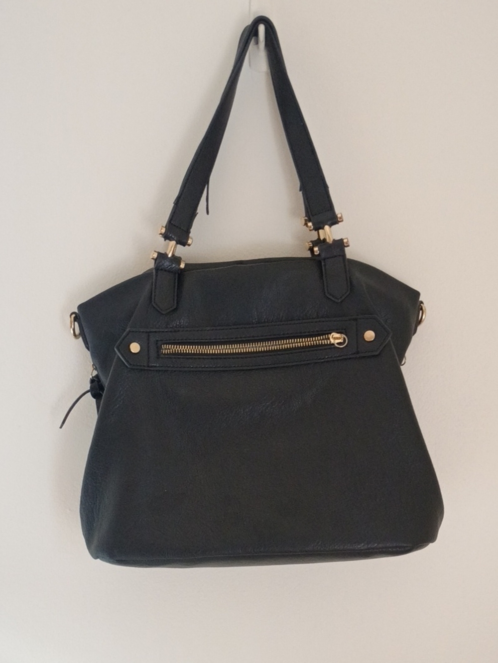 Genuine Black Leather With Gold Accents